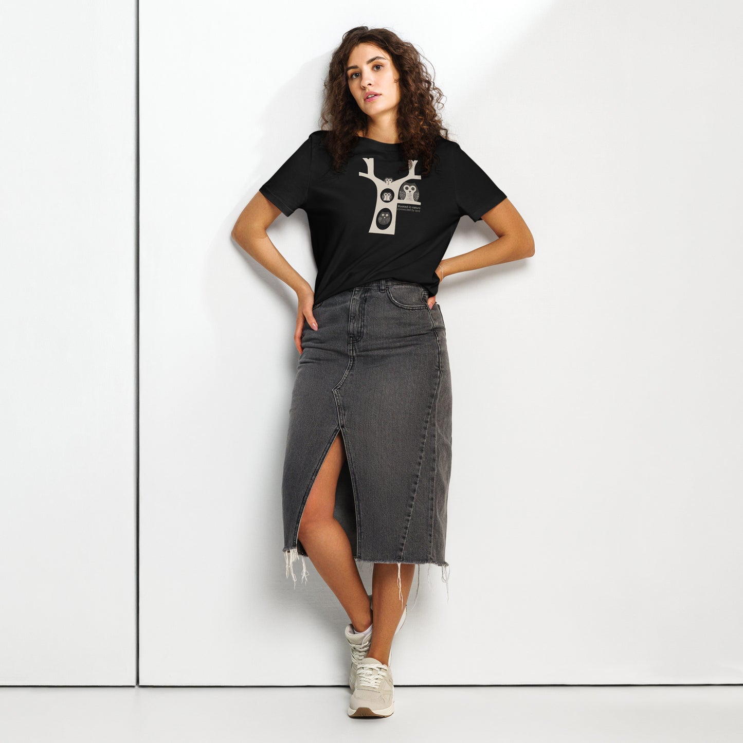 OwlGrace Women’s Organic Ribbed Neck T-Shirt – Sustainable Fashion USA | Family Day Edition Dudeily