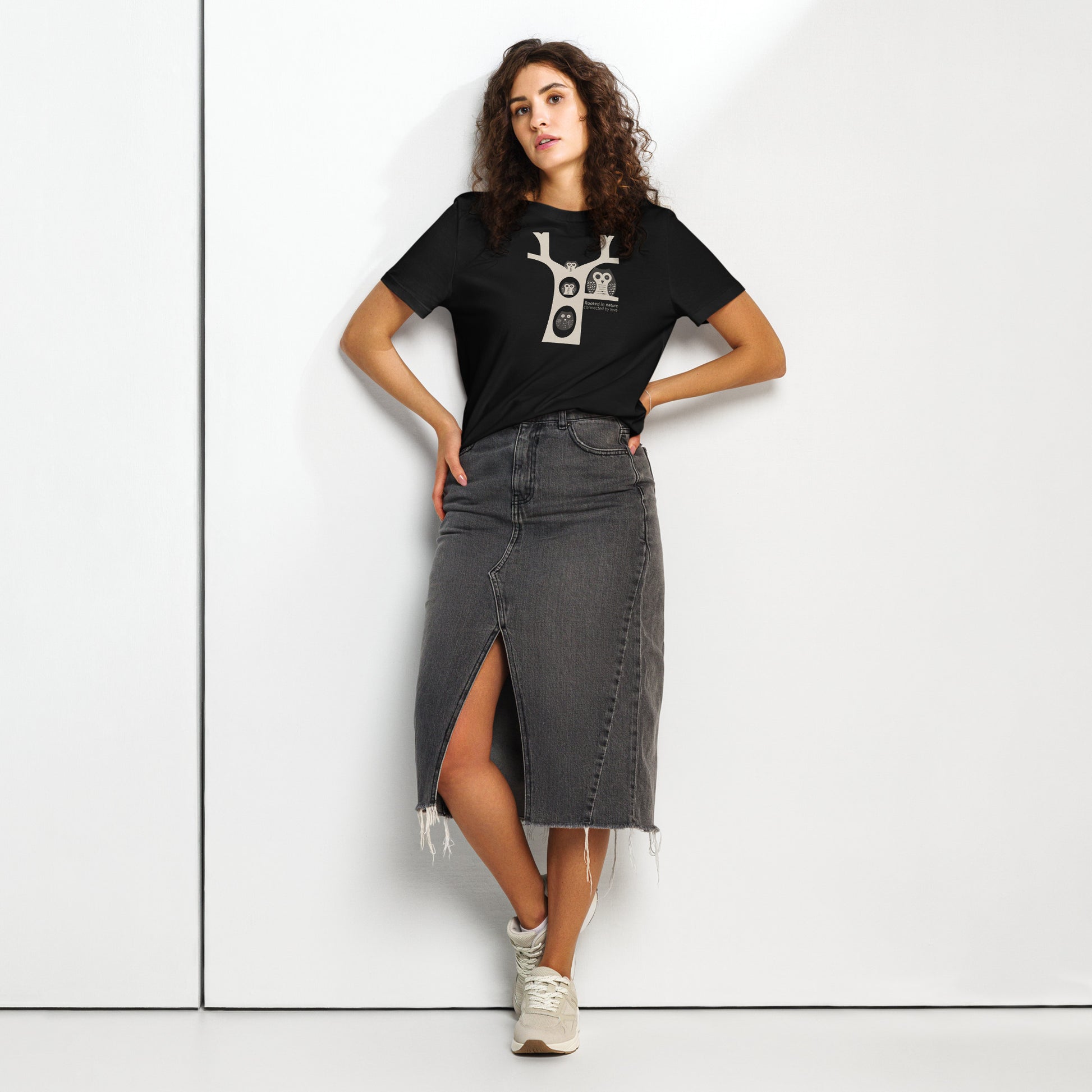 OwlGrace Women’s Organic Ribbed Neck T-Shirt – Sustainable Fashion USA | Family Day Edition Dudeily