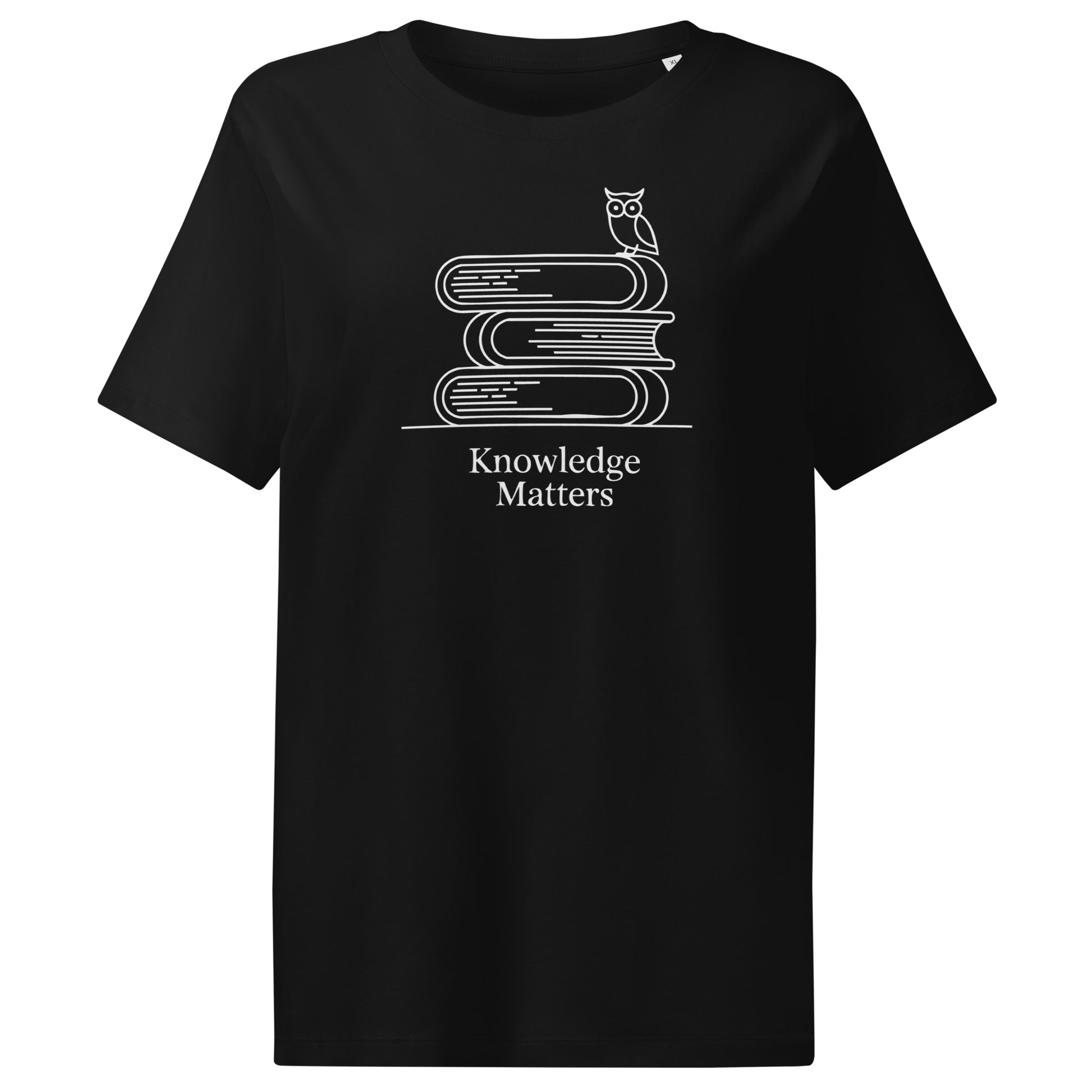 Women’s organic ribbed neck t-shirt Black Dudeily