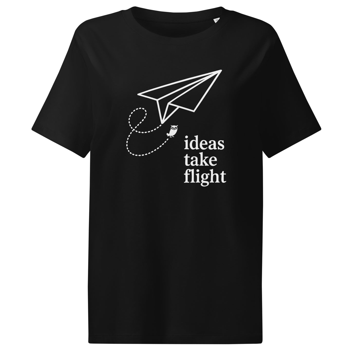 Women’s organic ribbed neck t-shirt Black Dudeily