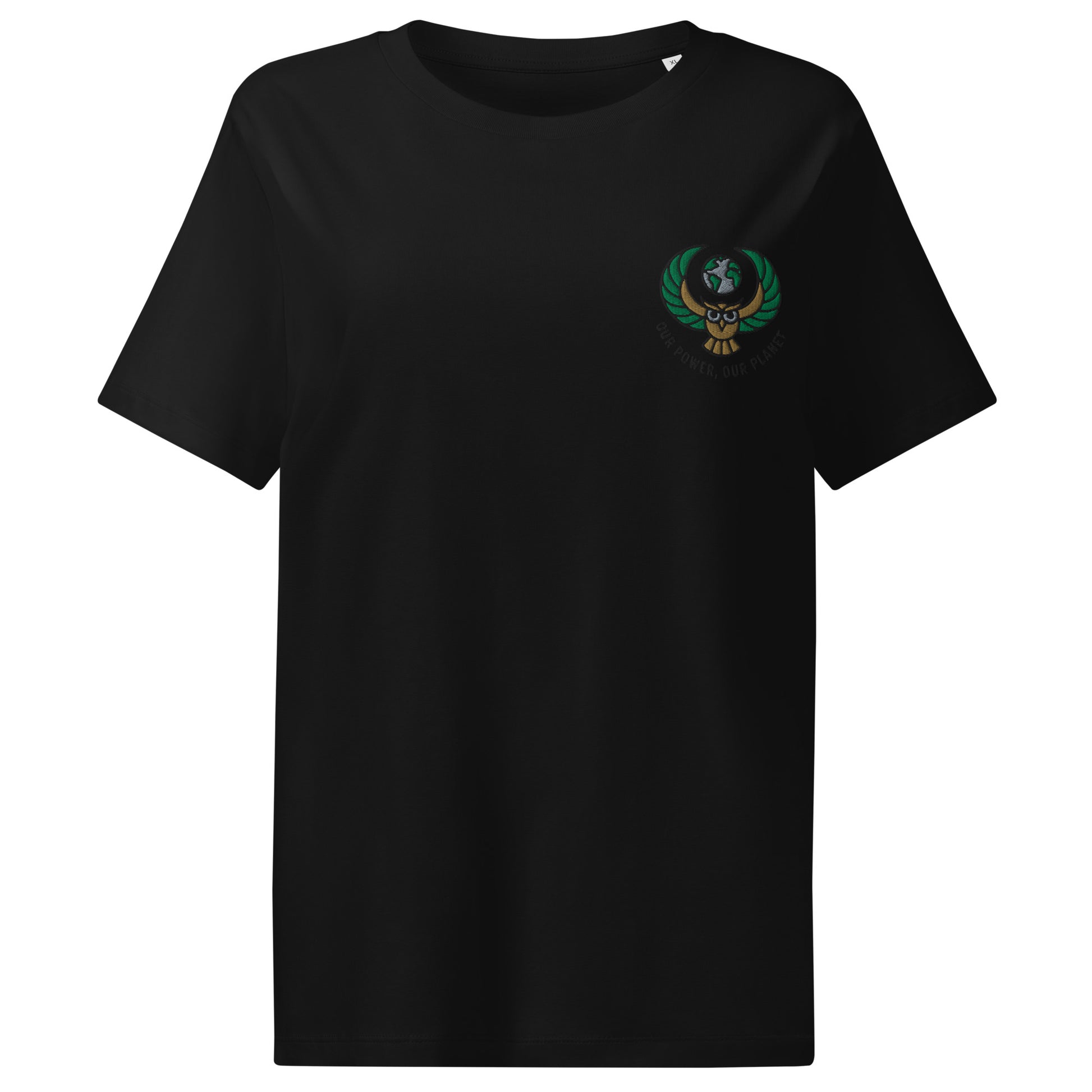 Women’s organic ribbed neck t-shirt Black Dudeily