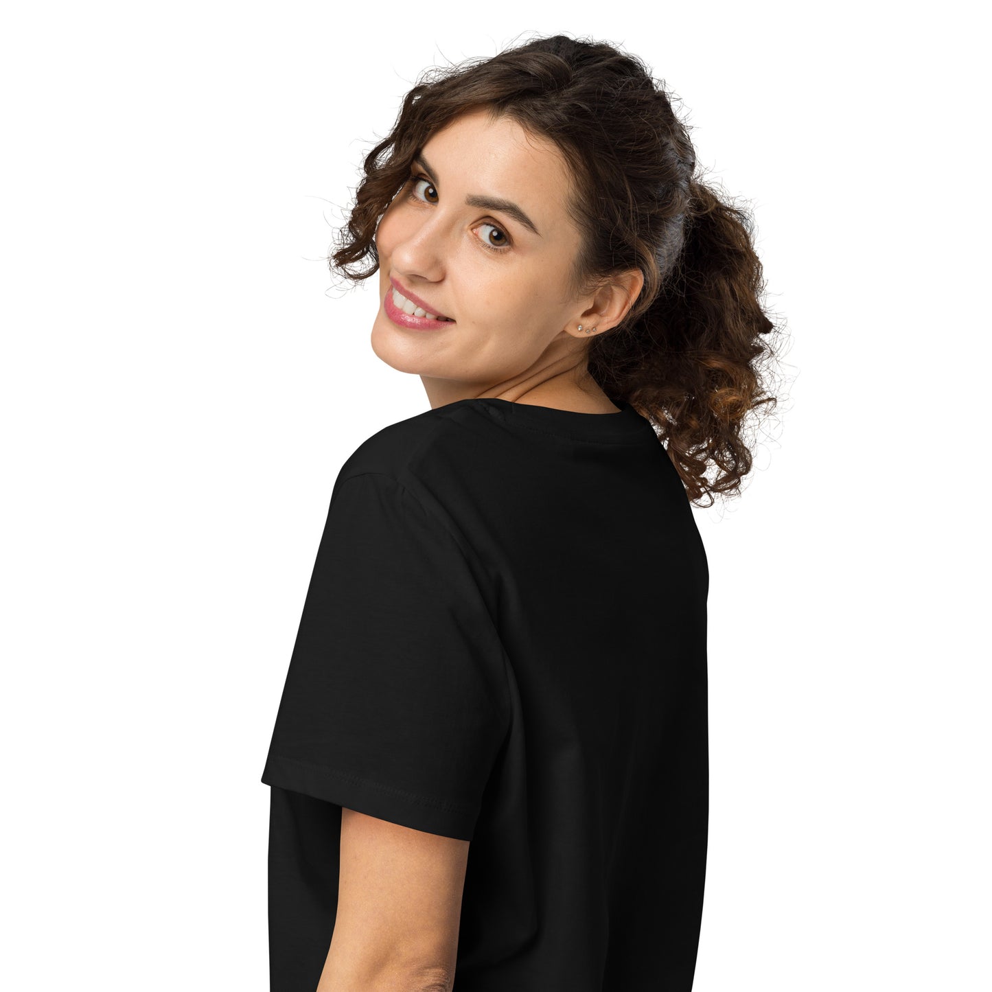 Eco-Friendly Owl Clothing Embroidered Women’s Organic Ribbed Neck T-Shirt "Grow With Care" Dudeily