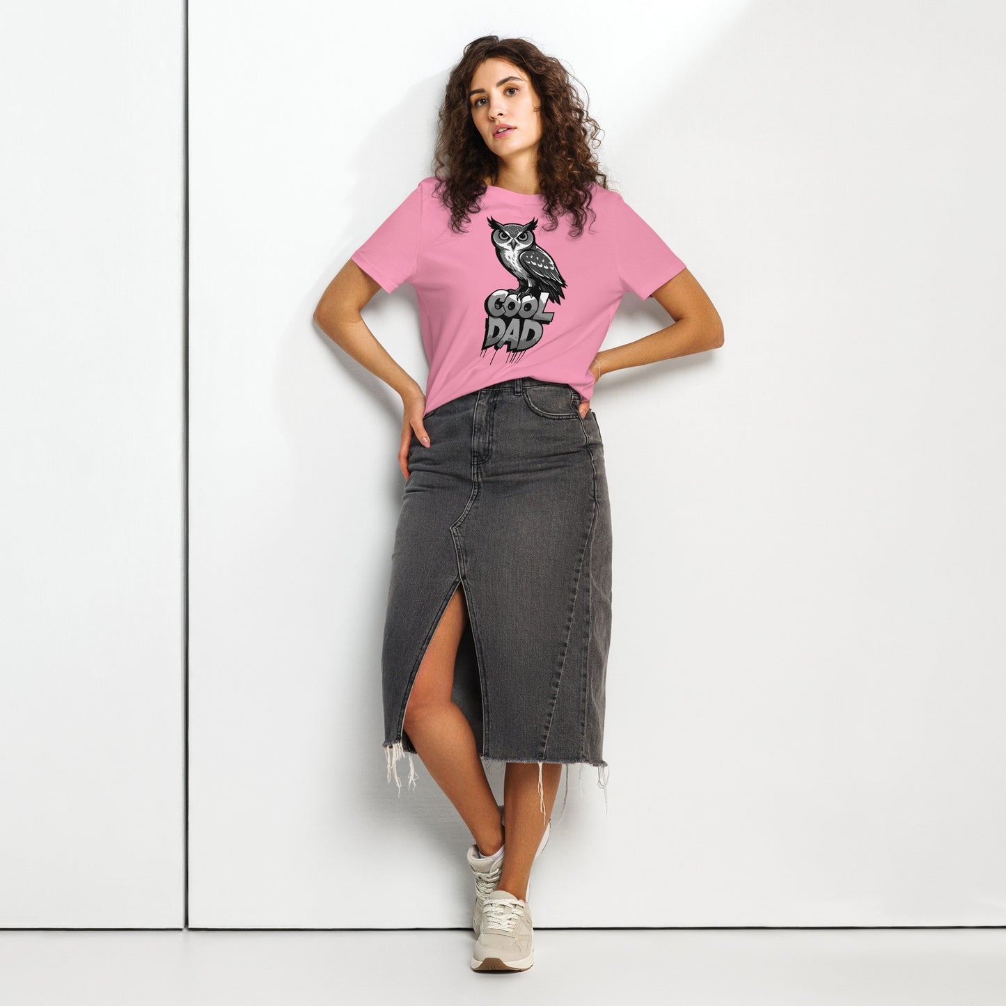 Women’s Organic Ribbed Neck T-Shirt – Sustainable Father’s Day Gift for Owl & Nature Lovers | Dudeily Dudeily
