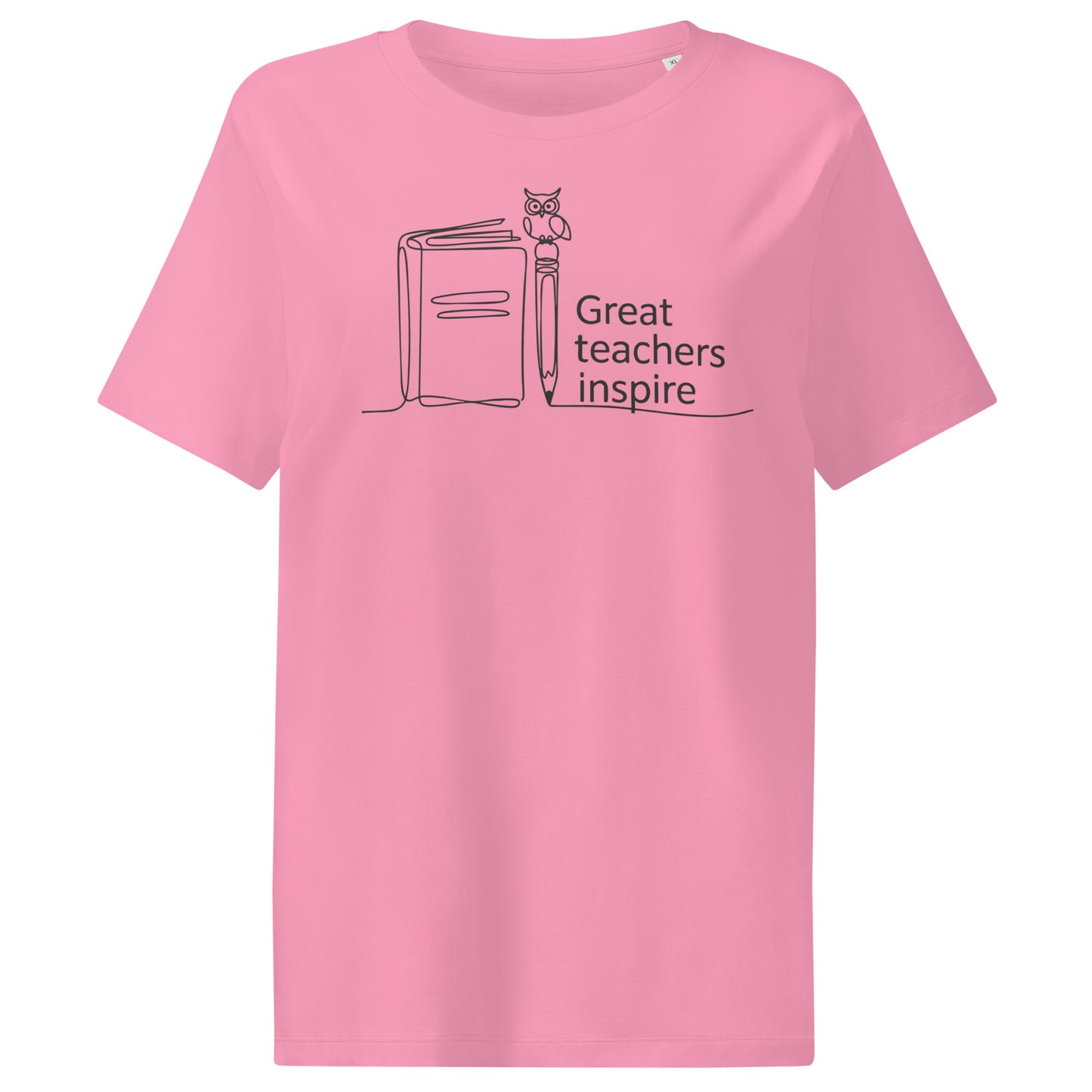 Women’s organic ribbed neck t-shirt Bubble Pink Dudeily