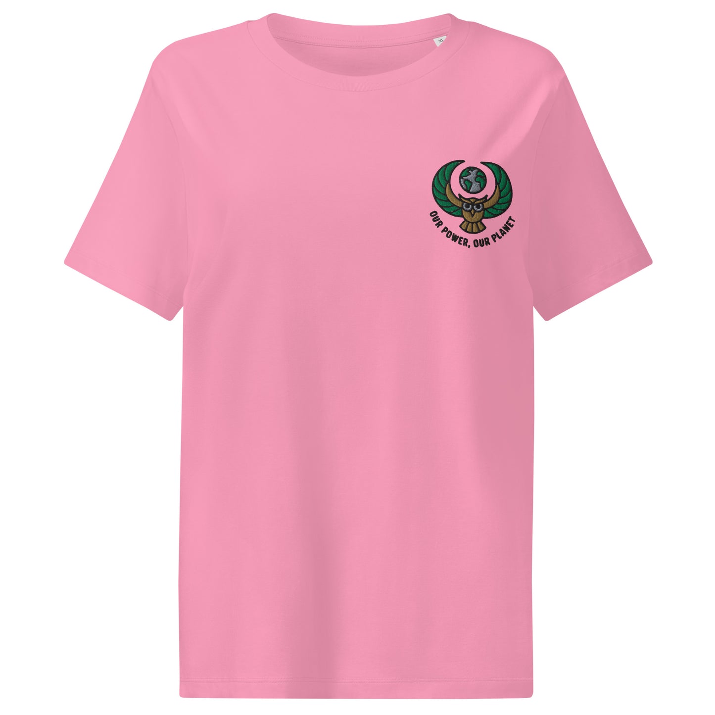 Women’s organic ribbed neck t-shirt Bubble Pink Dudeily