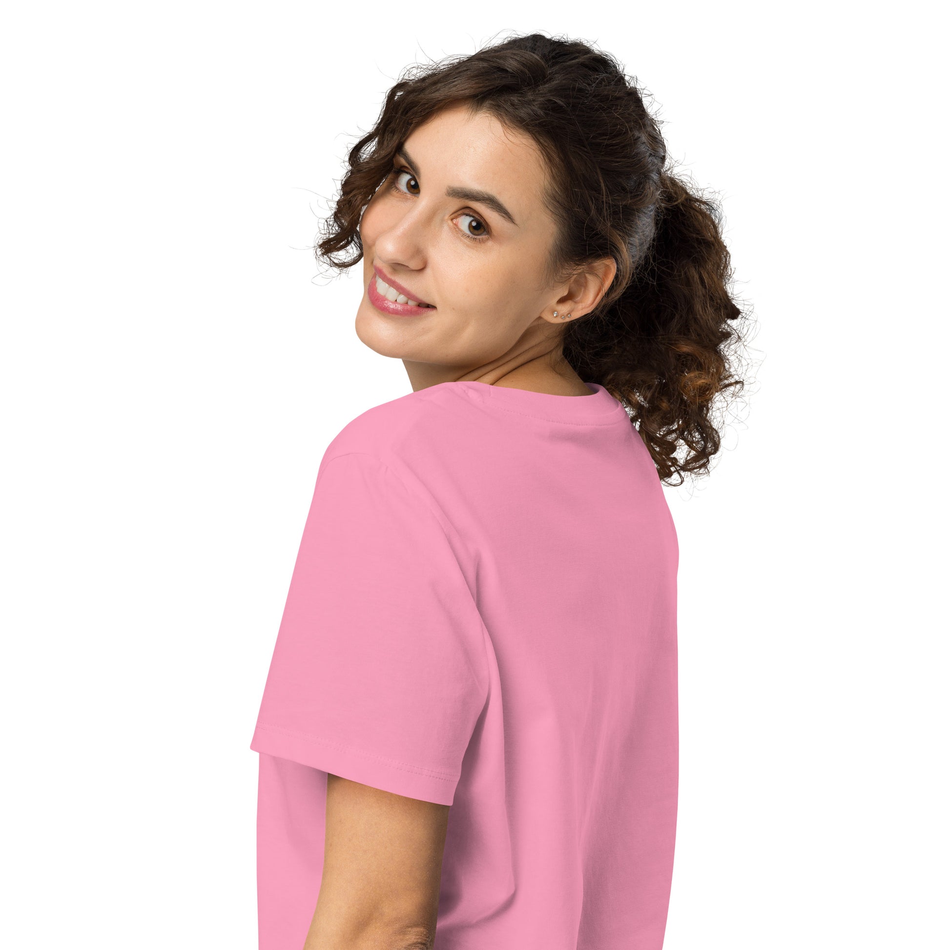 Eco-Friendly Owl Clothing Embroidered Women’s Organic Ribbed Neck T-Shirt "Grow With Care" Dudeily