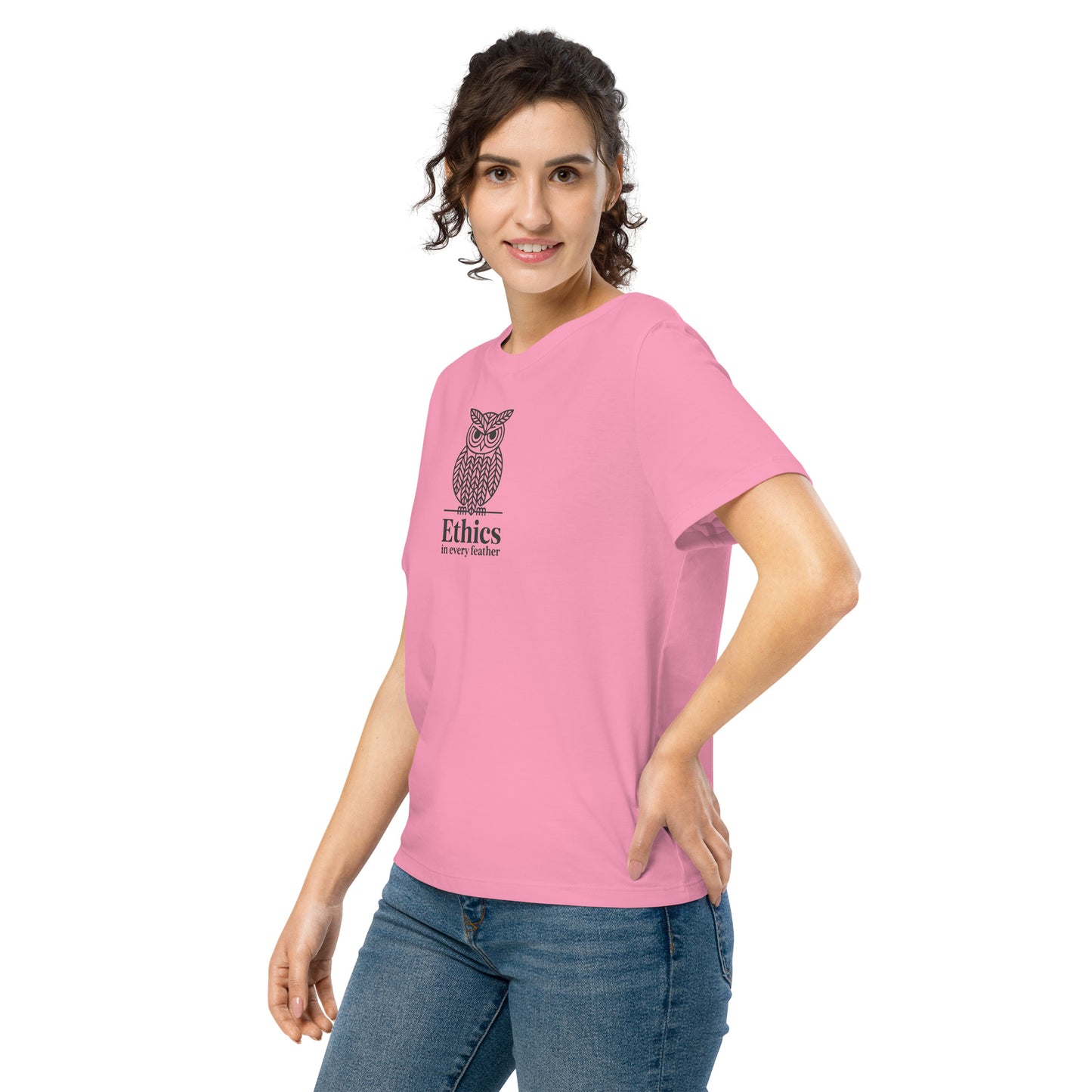 Unisex Staple Eco T-Shirt: 'Ethics in Every Feather' | Sustainable Owl Fashion USA Dudeily