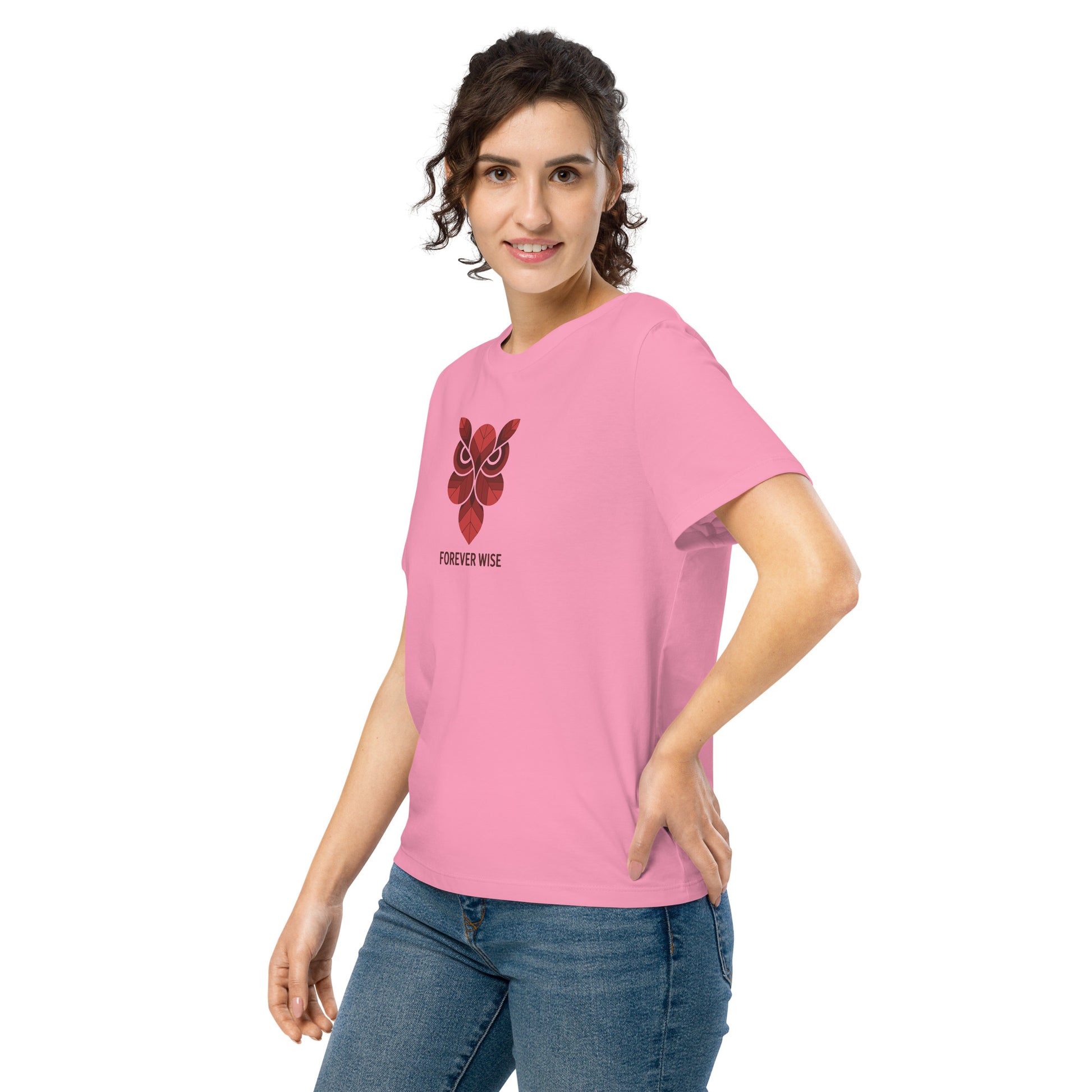 Women’s Organic Ribbed Neck T-Shirt: 'Forever Wise' | Eco-Friendly Owl Apparel USA Dudeily