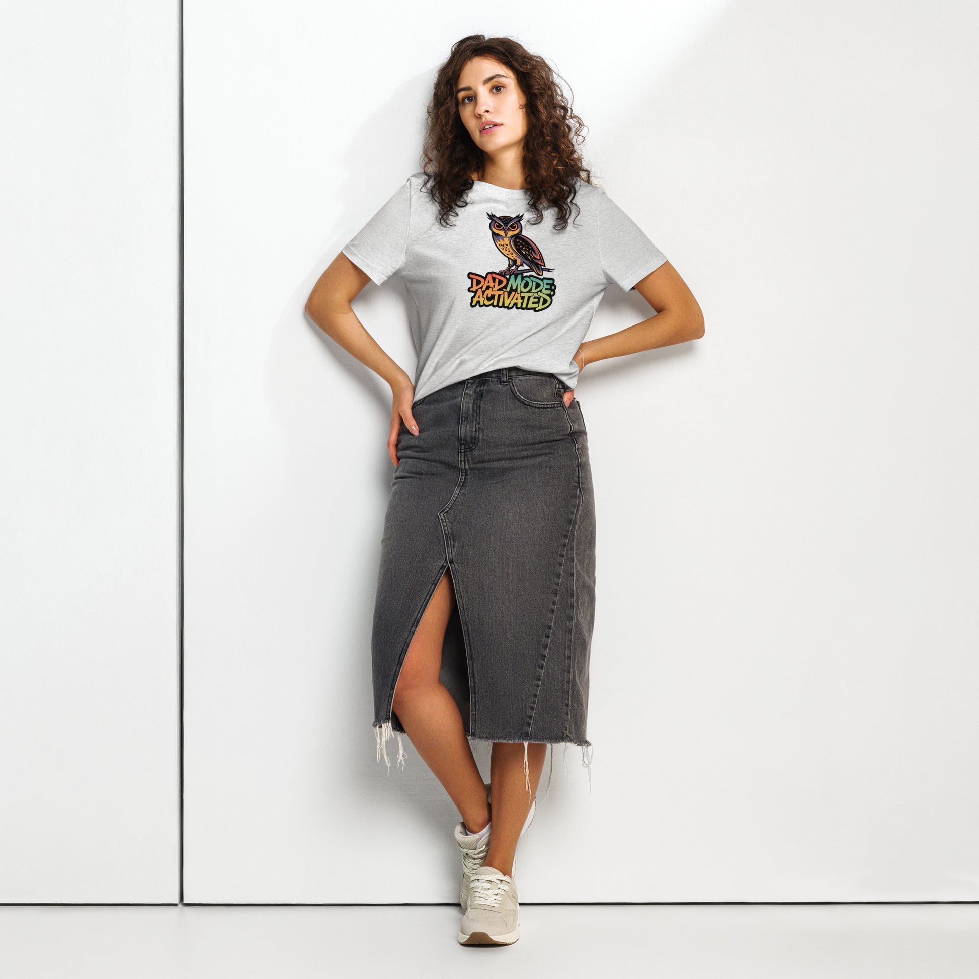 Women’s Organic Ribbed Neck T-Shirt – Owl-Themed Sustainable Fashion for Nature Lovers | Dudeily Dudeily