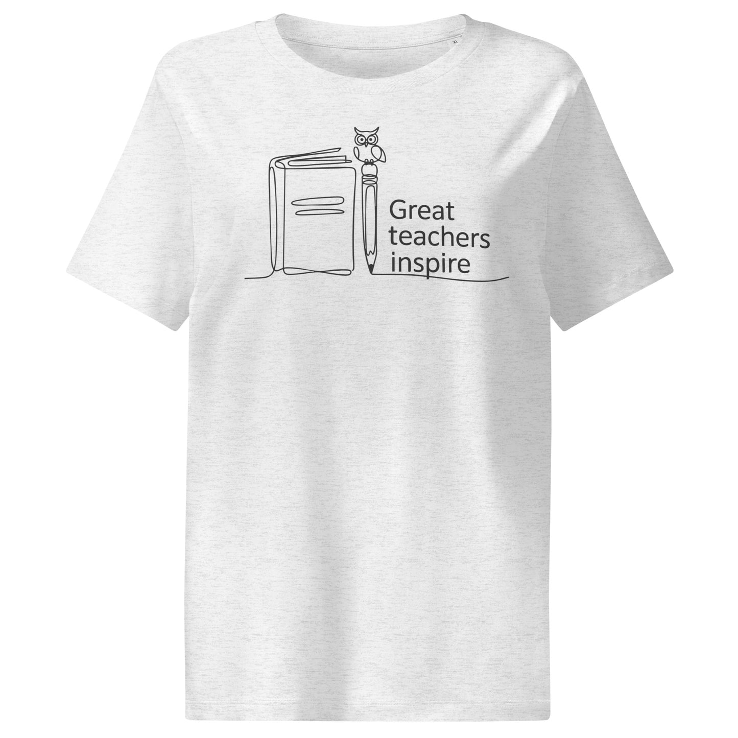 Women’s organic ribbed neck t-shirt Cool Heather Grey Dudeily