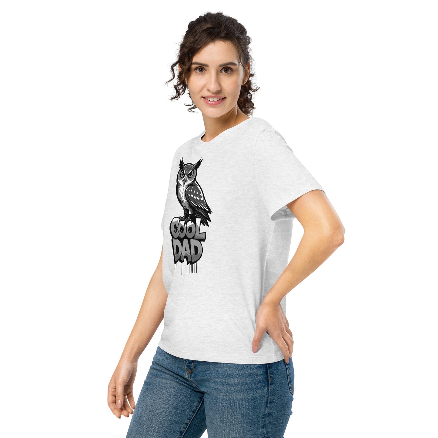 Women’s Organic Ribbed Neck T-Shirt – Sustainable Father’s Day Gift for Owl & Nature Lovers | Dudeily Dudeily