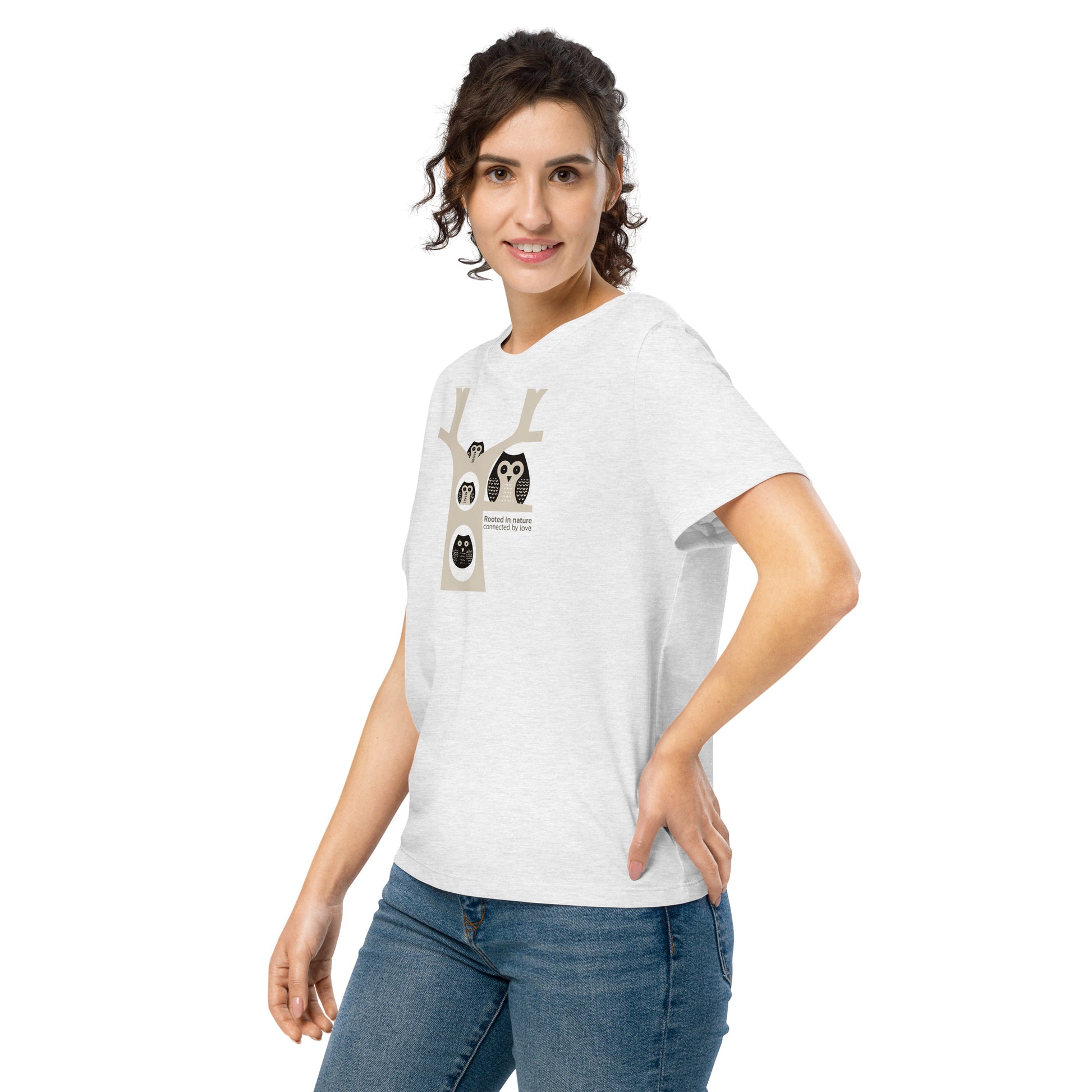 OwlGrace Women’s Organic Ribbed Neck T-Shirt – Sustainable Fashion USA | Family Day Edition Dudeily