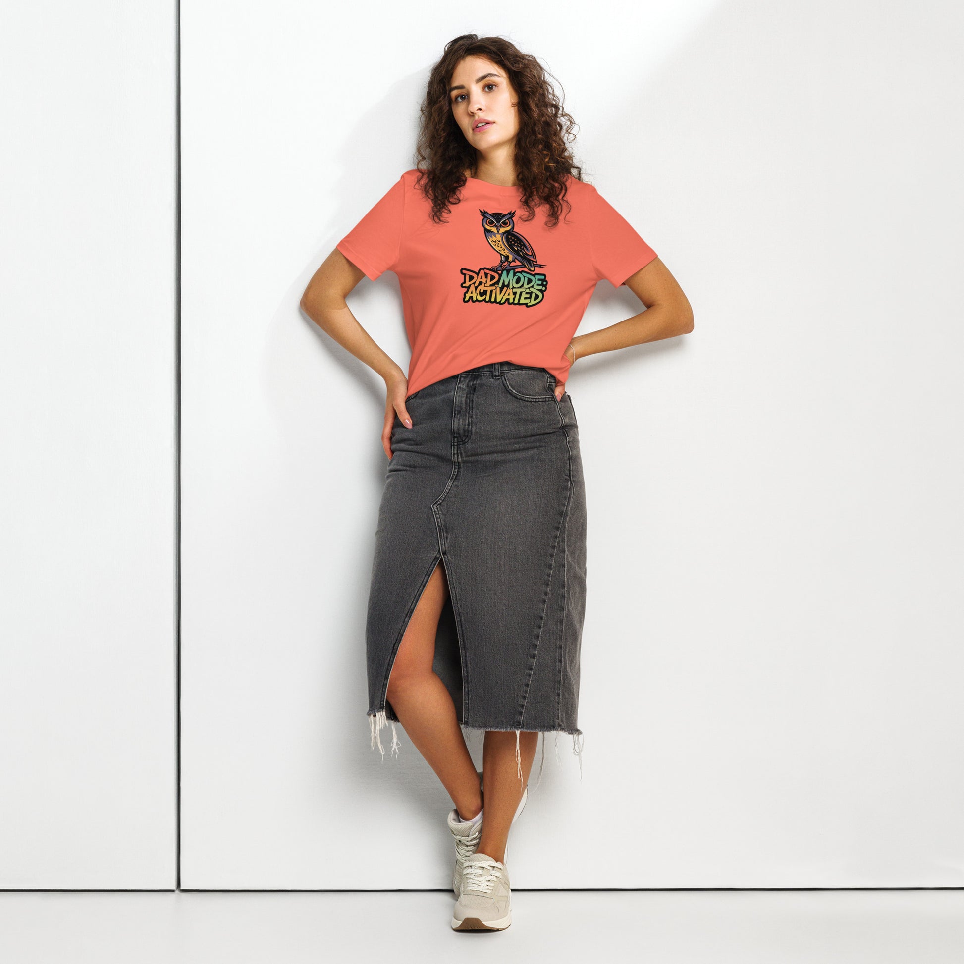 Women’s Organic Ribbed Neck T-Shirt – Owl-Themed Sustainable Fashion for Nature Lovers | Dudeily Dudeily