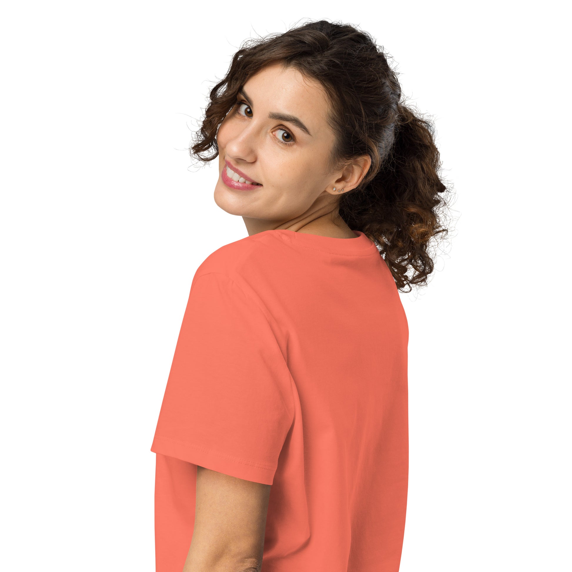 Eco-Friendly Owl Clothing Embroidered Women’s Organic Ribbed Neck T-Shirt "Grow With Care" Dudeily