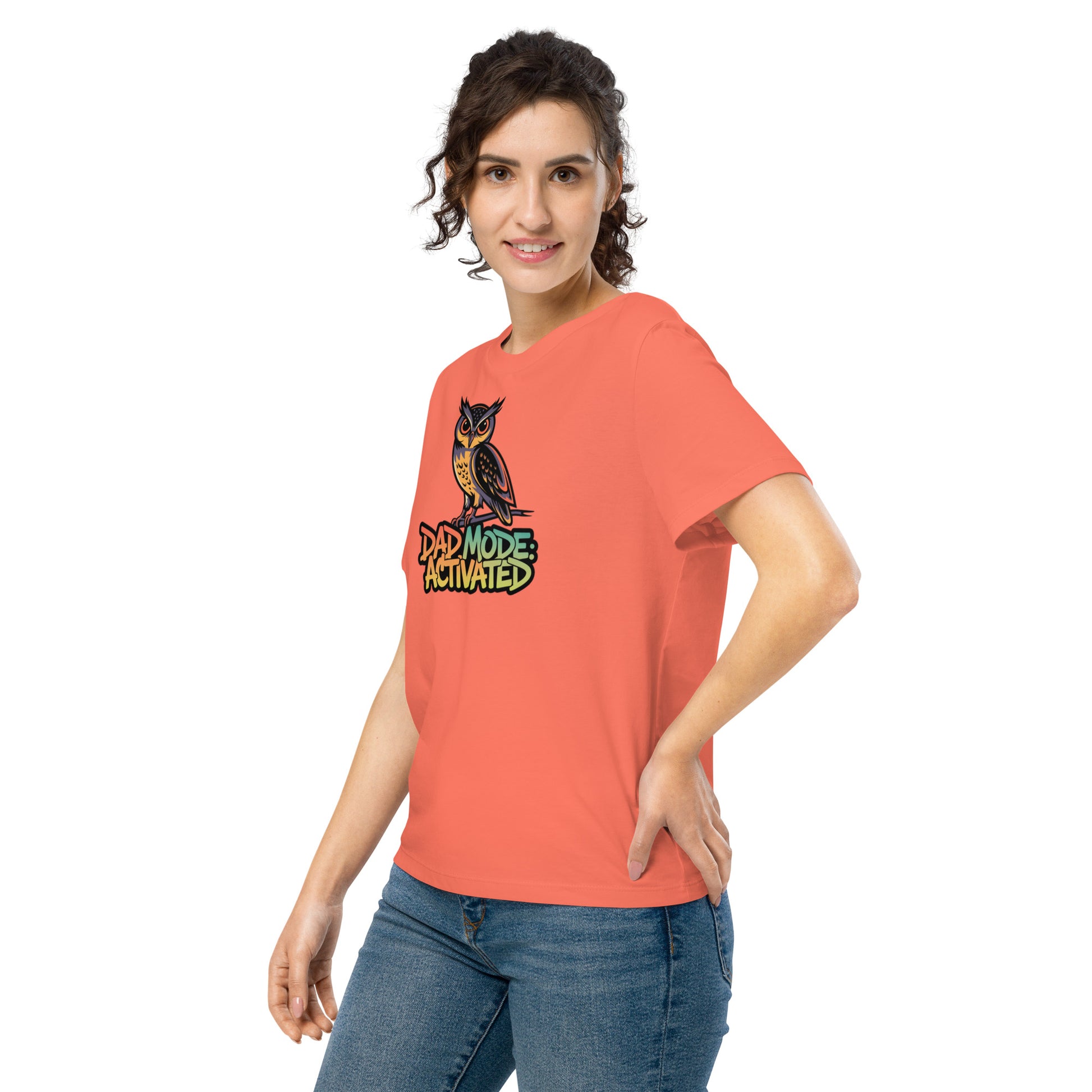 Women’s Organic Ribbed Neck T-Shirt – Owl-Themed Sustainable Fashion for Nature Lovers | Dudeily Dudeily