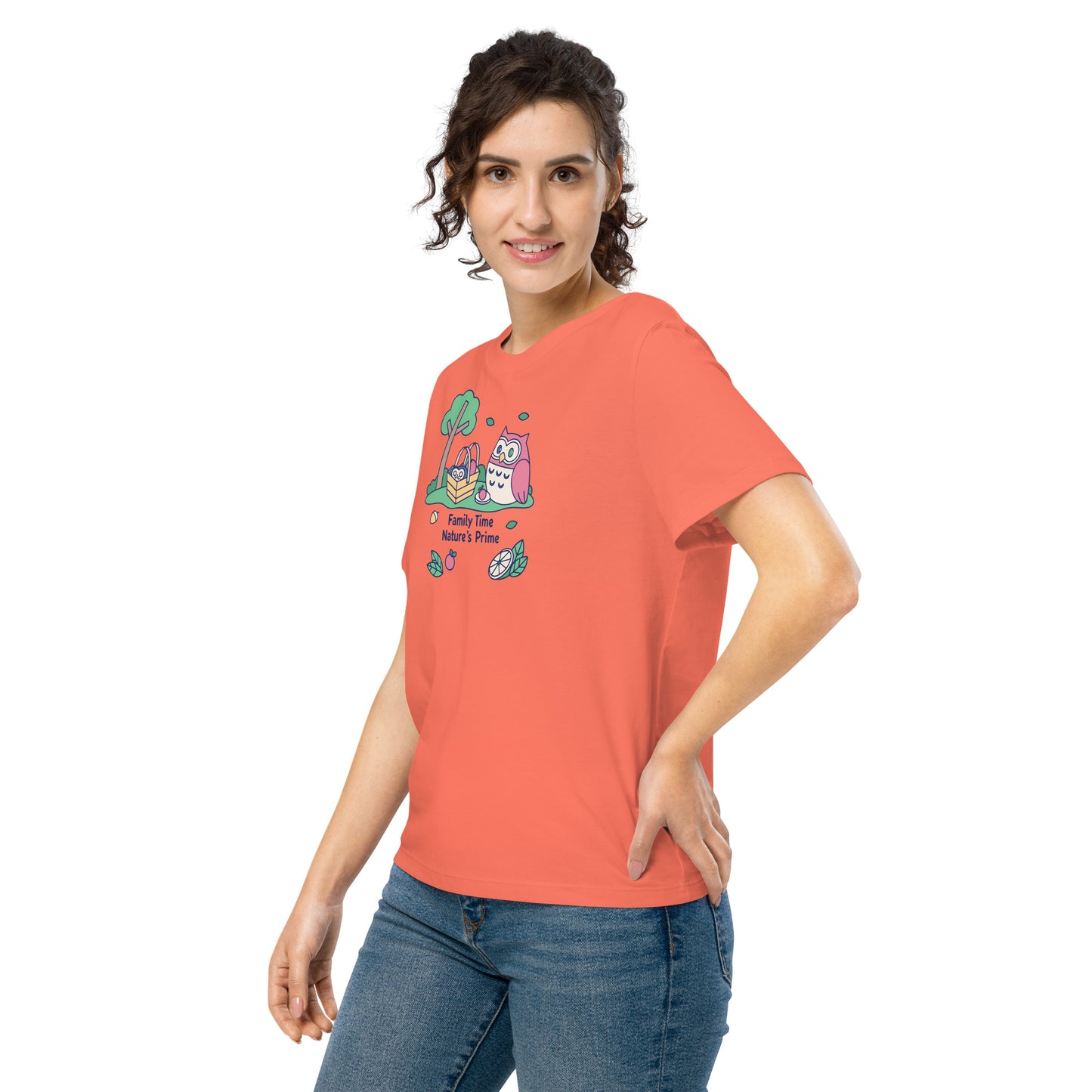Women’s Organic Ribbed Neck T-Shirt – OwlGrace Sustainable Fashion for Family Day Style Dudeily