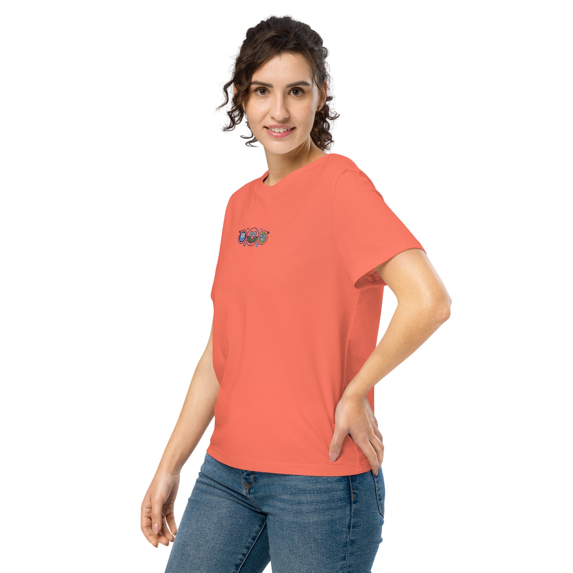Women’s Organic Ribbed Neck T-Shirt: Nature’s Union | Owl Embroidered Sustainable Fashion USA Dudeily
