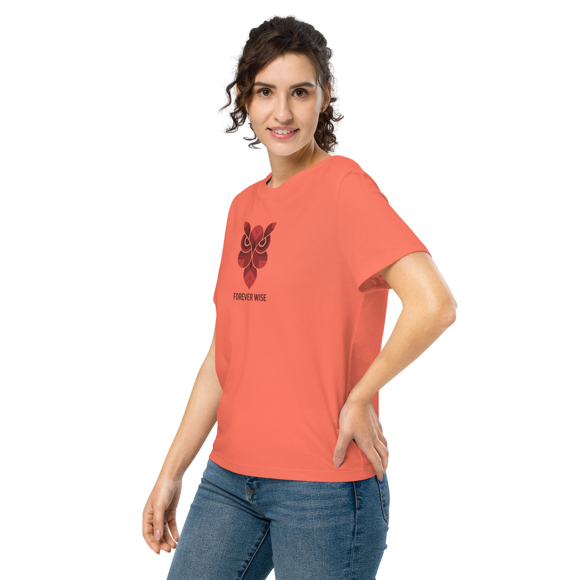 Women’s Organic Ribbed Neck T-Shirt: 'Forever Wise' | Eco-Friendly Owl Apparel USA Dudeily
