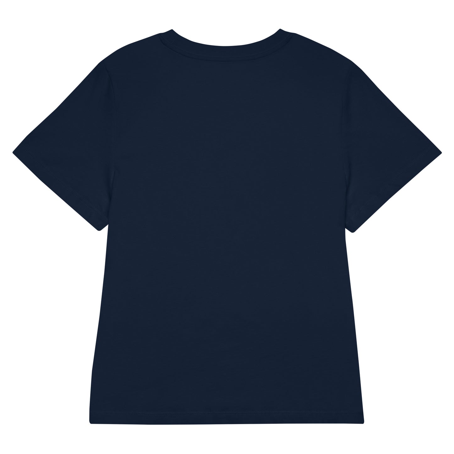 Eco-Friendly Owl Clothing Embroidered Women’s Organic Ribbed Neck T-Shirt "Awaken Gently" French Navy Dudeily