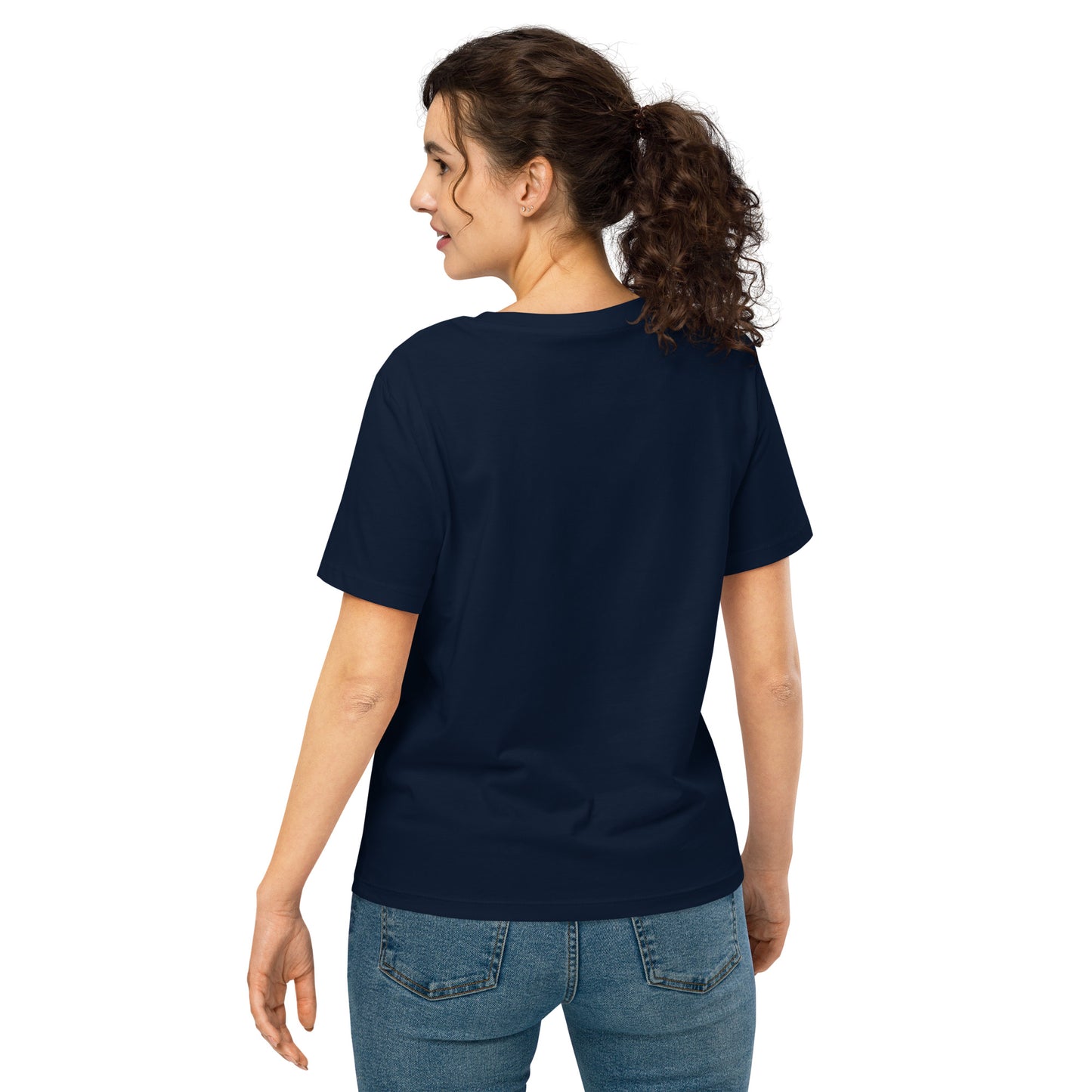 Eco-Friendly Owl Clothing Embroidered Women’s Organic Ribbed Neck T-Shirt "Grow With Care" Dudeily