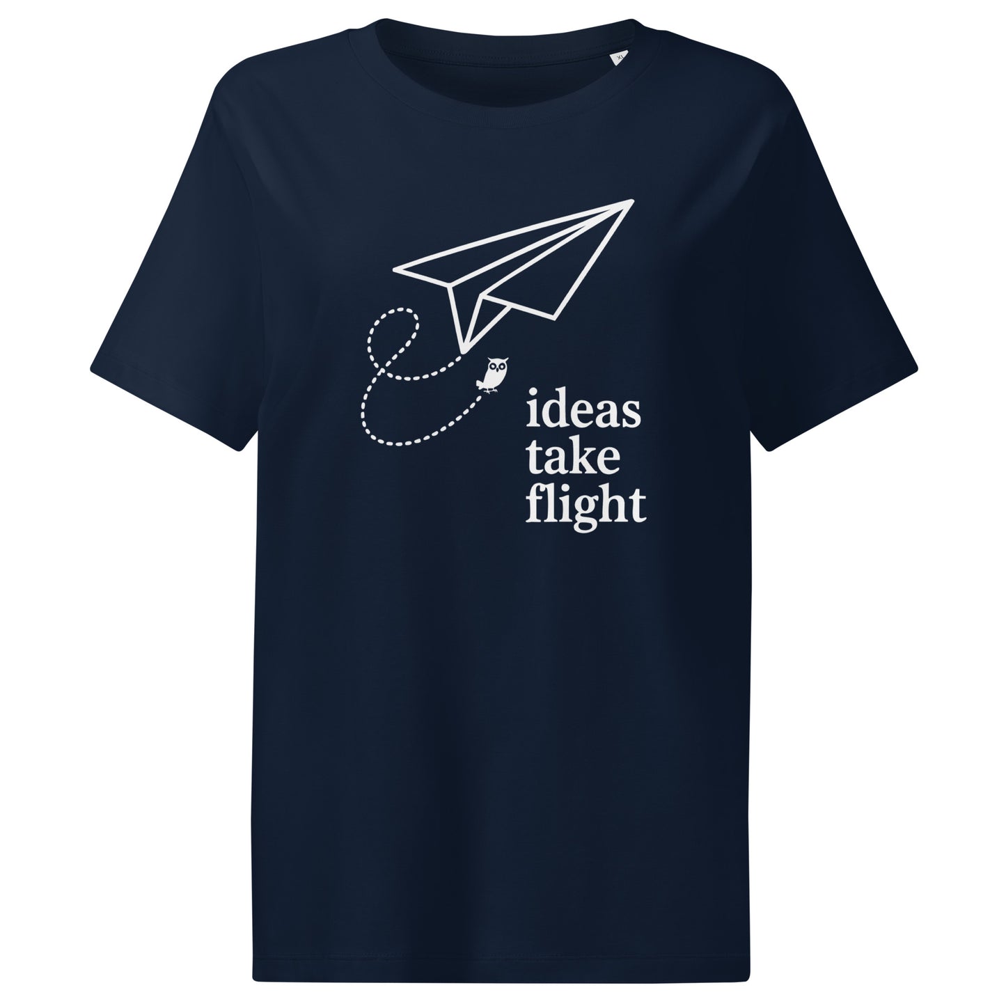 Women’s organic ribbed neck t-shirt French Navy Dudeily