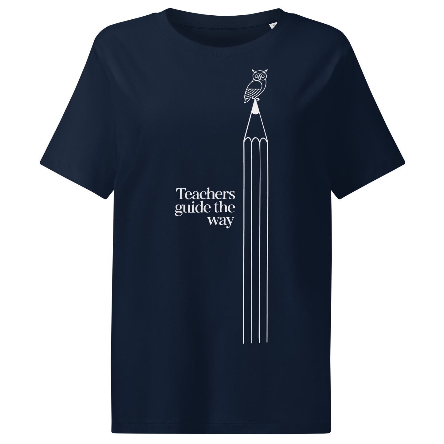 Women’s organic ribbed neck t-shirt French Navy Dudeily