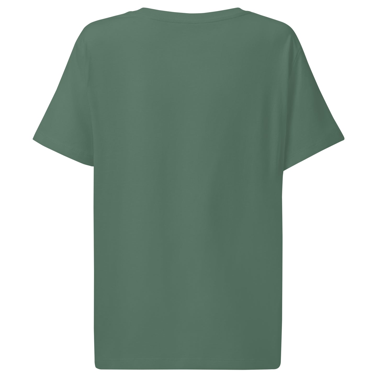 Women’s Organic Ribbed Neck T-Shirt “Rooted In Renewal” – Sustainable Owl Print Tee Dudeily