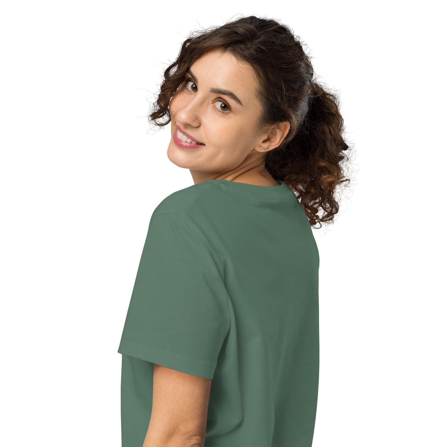 Eco-Friendly Owl Clothing Embroidered Women’s Organic Ribbed Neck T-Shirt "Grow With Care" Dudeily
