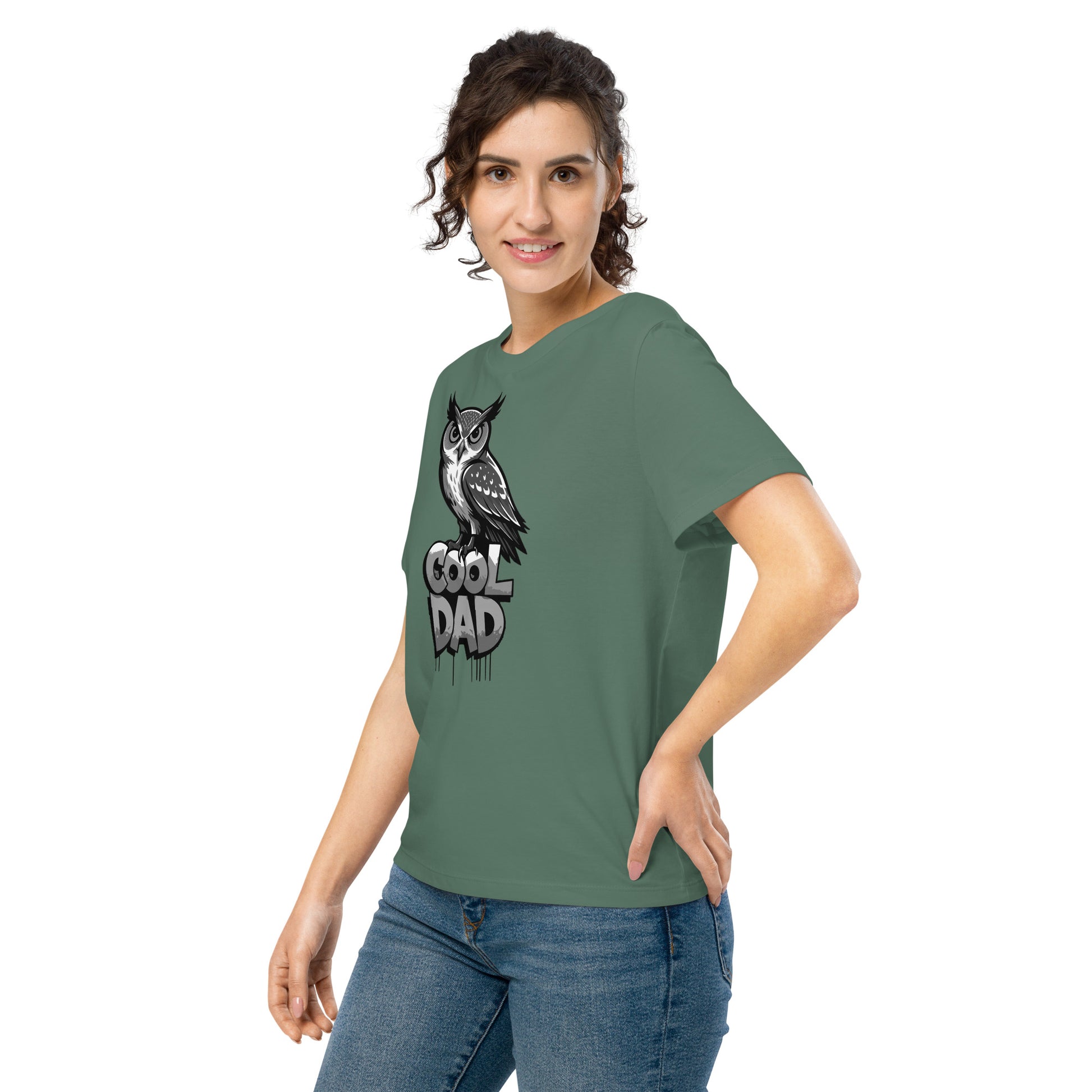Women’s Organic Ribbed Neck T-Shirt – Sustainable Father’s Day Gift for Owl & Nature Lovers | Dudeily Dudeily
