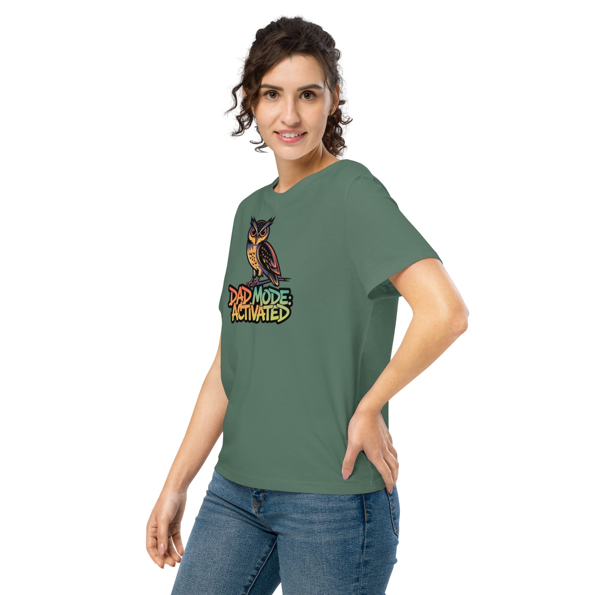 Women’s Organic Ribbed Neck T-Shirt – Owl-Themed Sustainable Fashion for Nature Lovers | Dudeily Dudeily