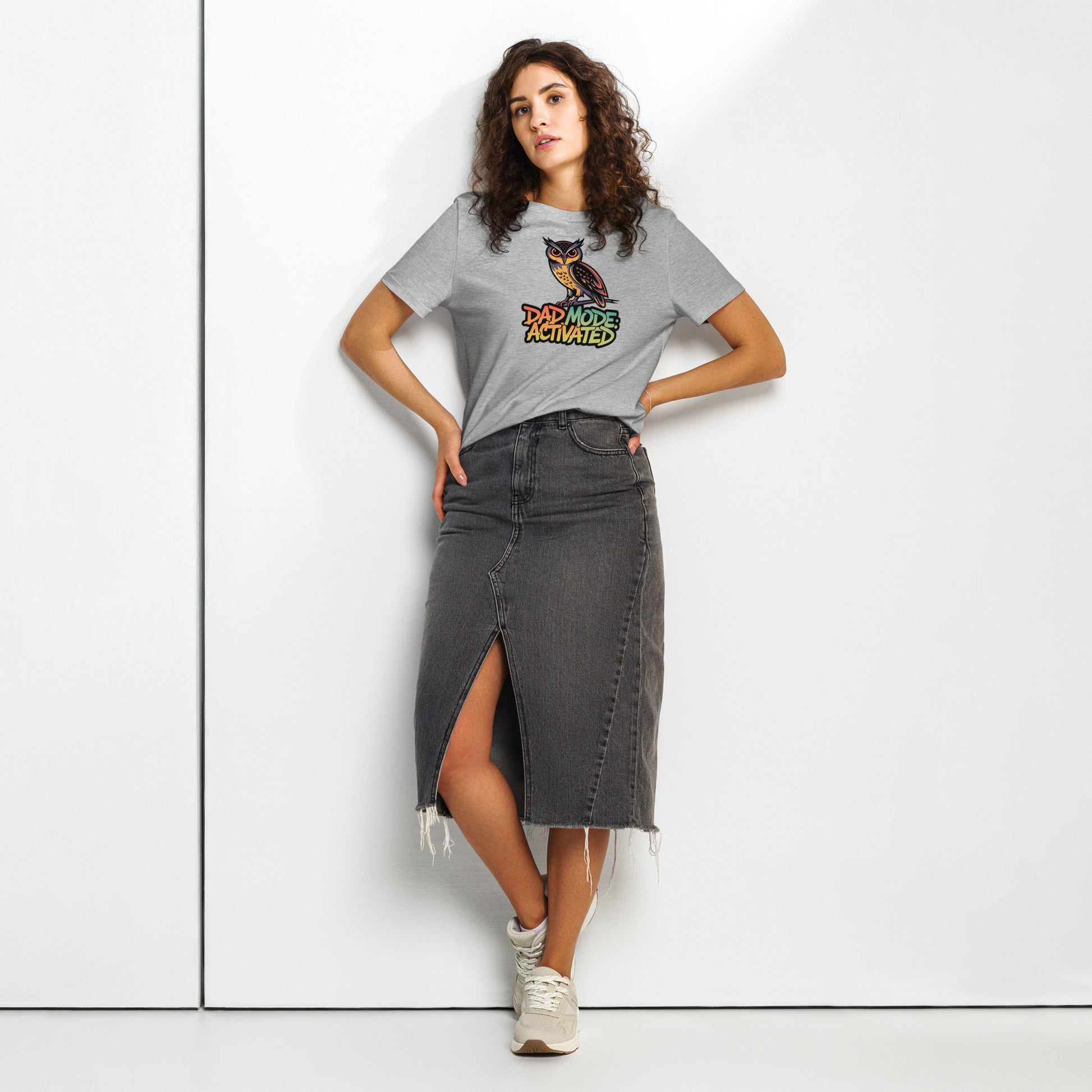 Women’s Organic Ribbed Neck T-Shirt – Owl-Themed Sustainable Fashion for Nature Lovers | Dudeily Dudeily