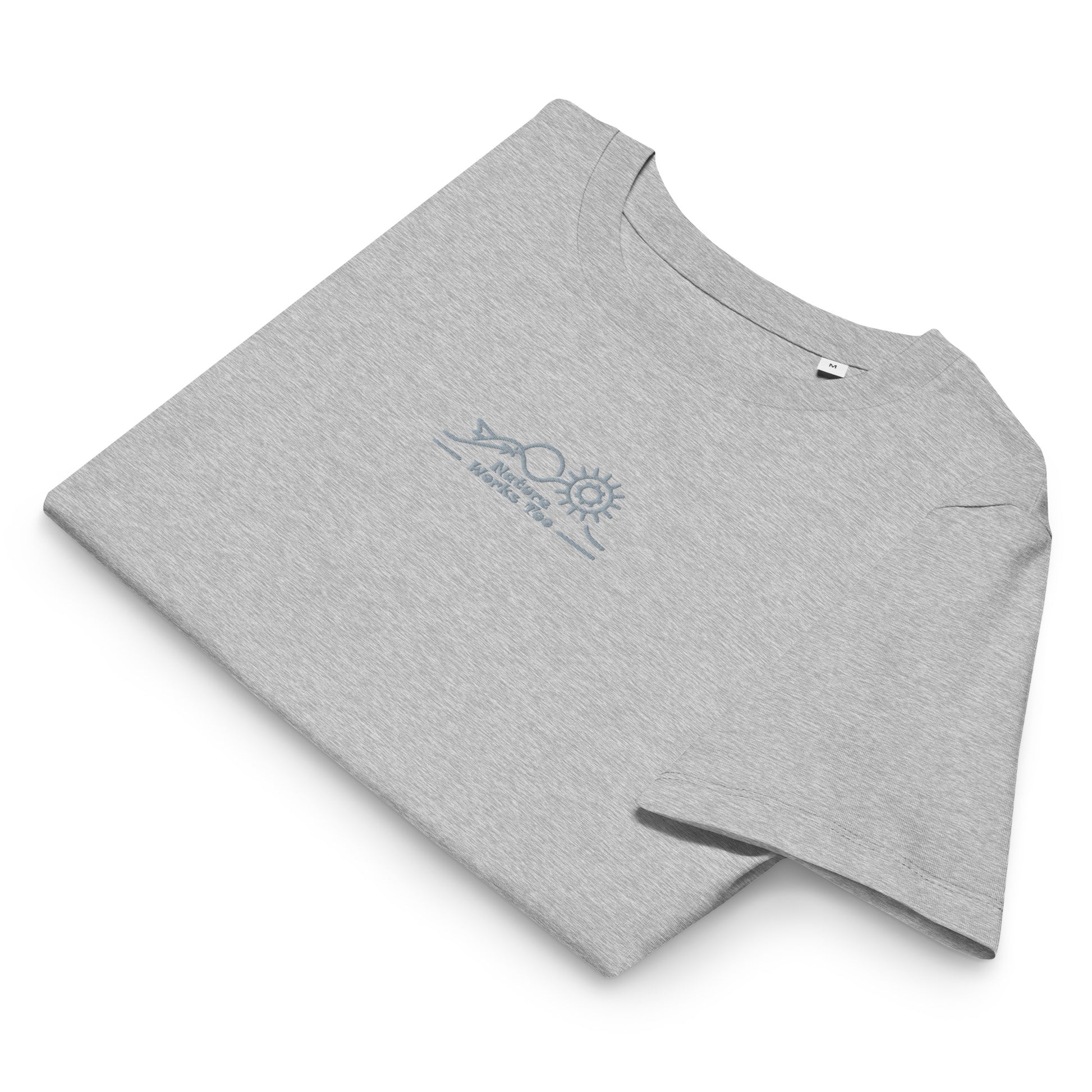Women’s Organic Ribbed Neck T-Shirt: Nature Works Too | Owl Embroidered Sustainable Fashion USA Dudeily