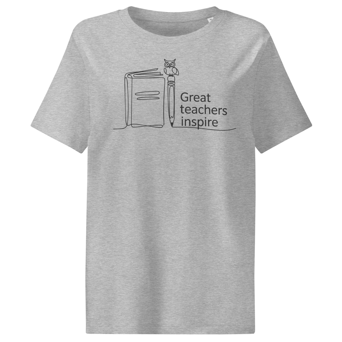 Women’s organic ribbed neck t-shirt Heather Grey Dudeily