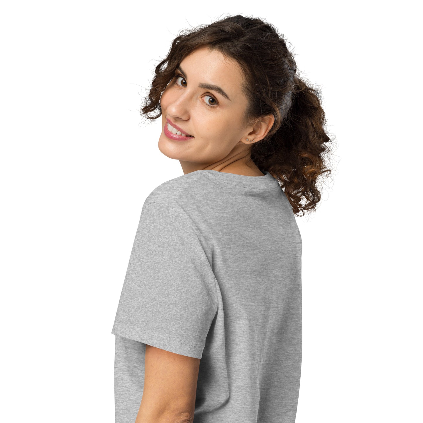 Eco-Friendly Owl Clothing Embroidered Women’s Organic Ribbed Neck T-Shirt "Grow With Care" Dudeily