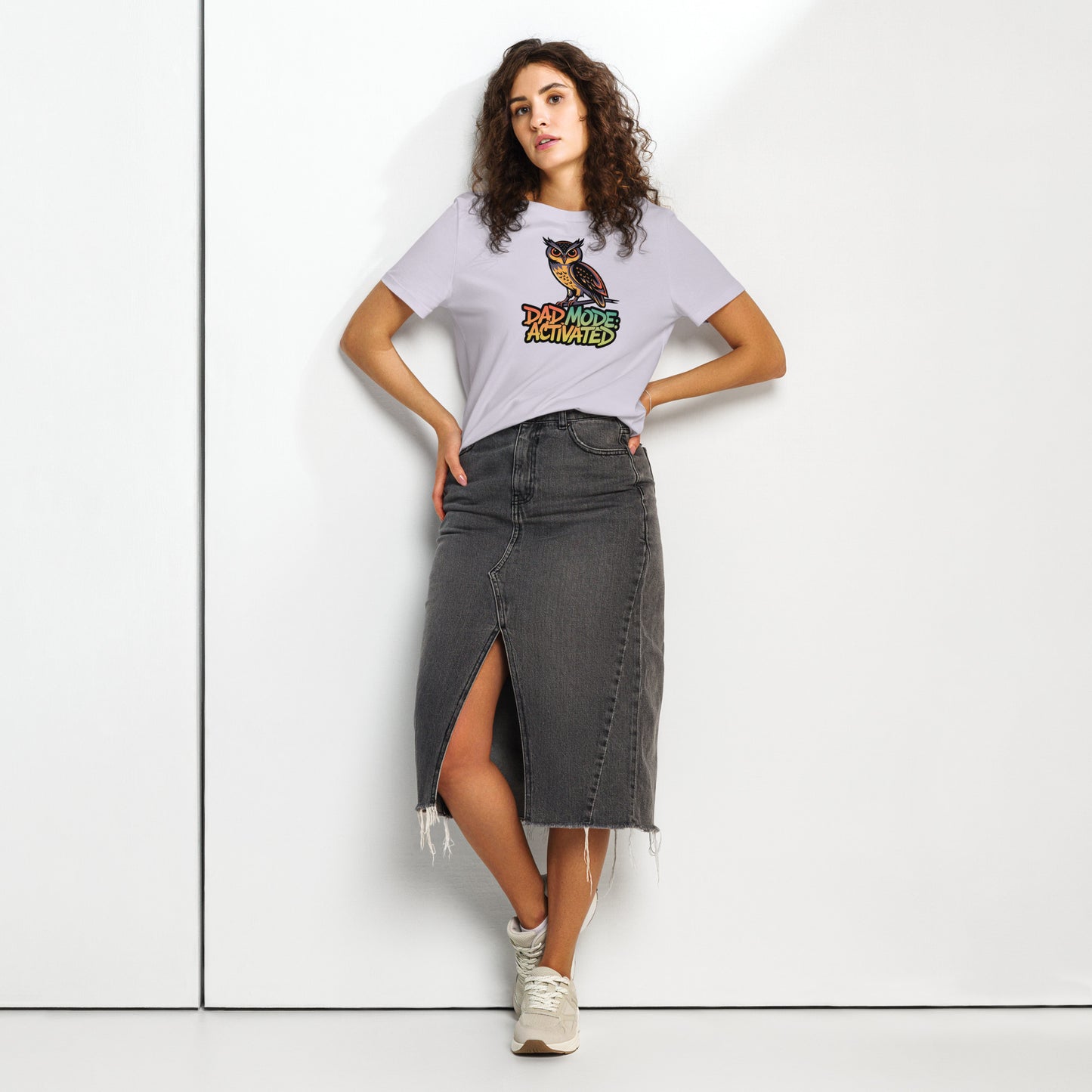 Women’s Organic Ribbed Neck T-Shirt – Owl-Themed Sustainable Fashion for Nature Lovers | Dudeily Dudeily