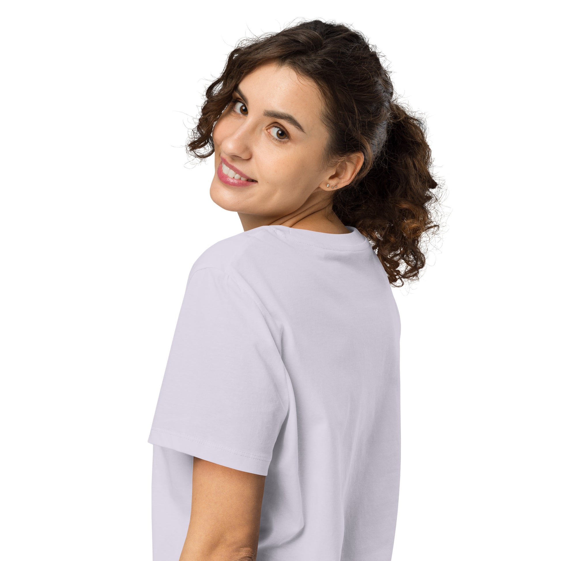 Eco-Friendly Owl Clothing Embroidered Women’s Organic Ribbed Neck T-Shirt "Grow With Care" Dudeily