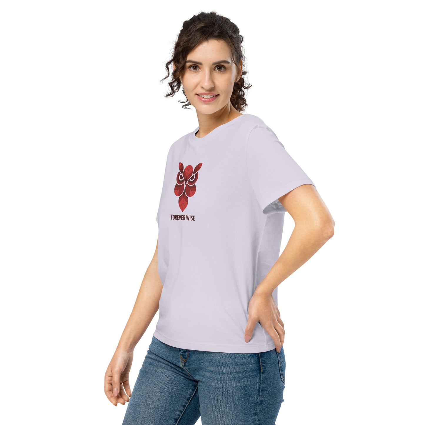 Women’s Organic Ribbed Neck T-Shirt: 'Forever Wise' | Eco-Friendly Owl Apparel USA Dudeily