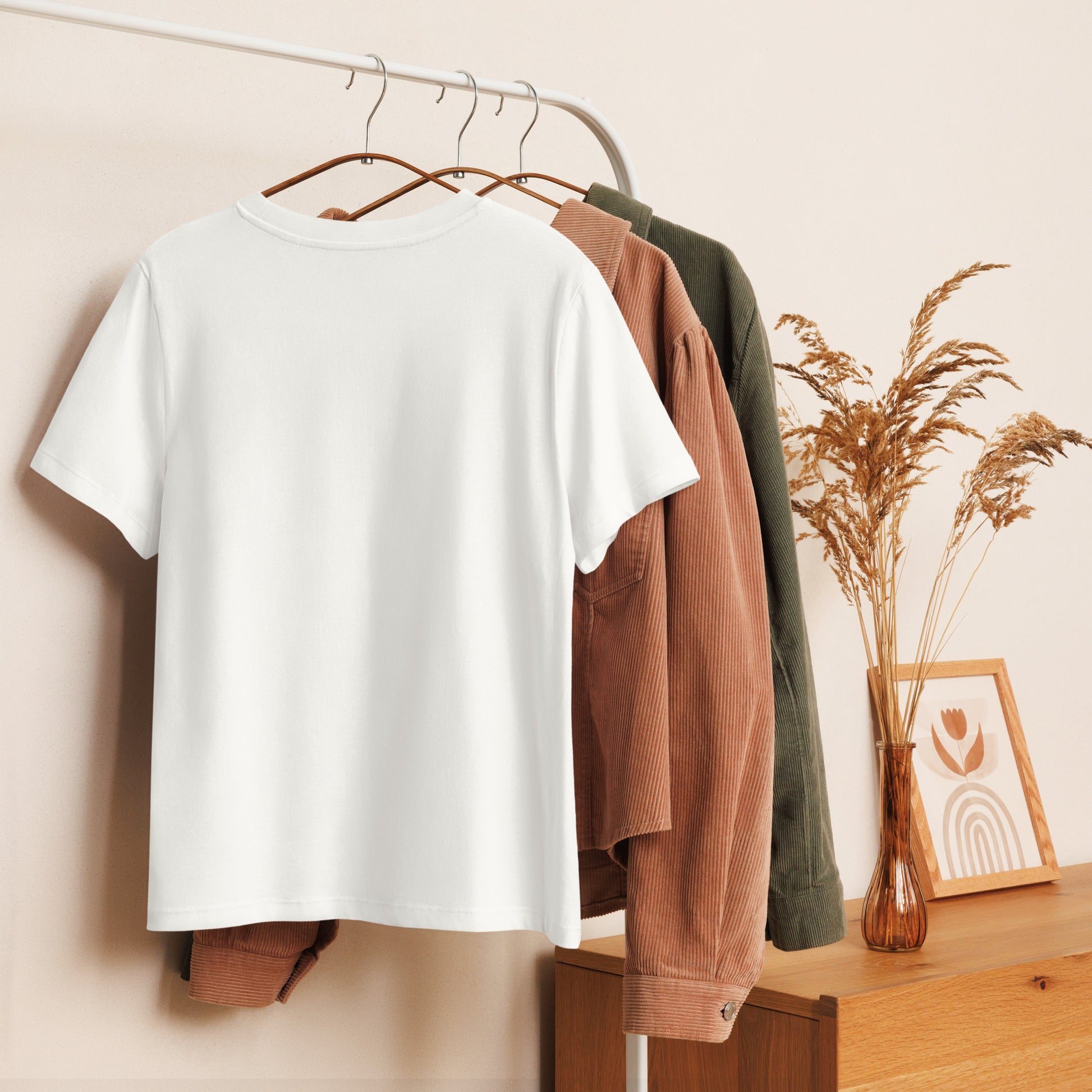 Women’s Organic Ribbed Neck T-Shirt –Owl Themed Eco-Friendly, Sustainable Fashion by Dudeily Dudeily