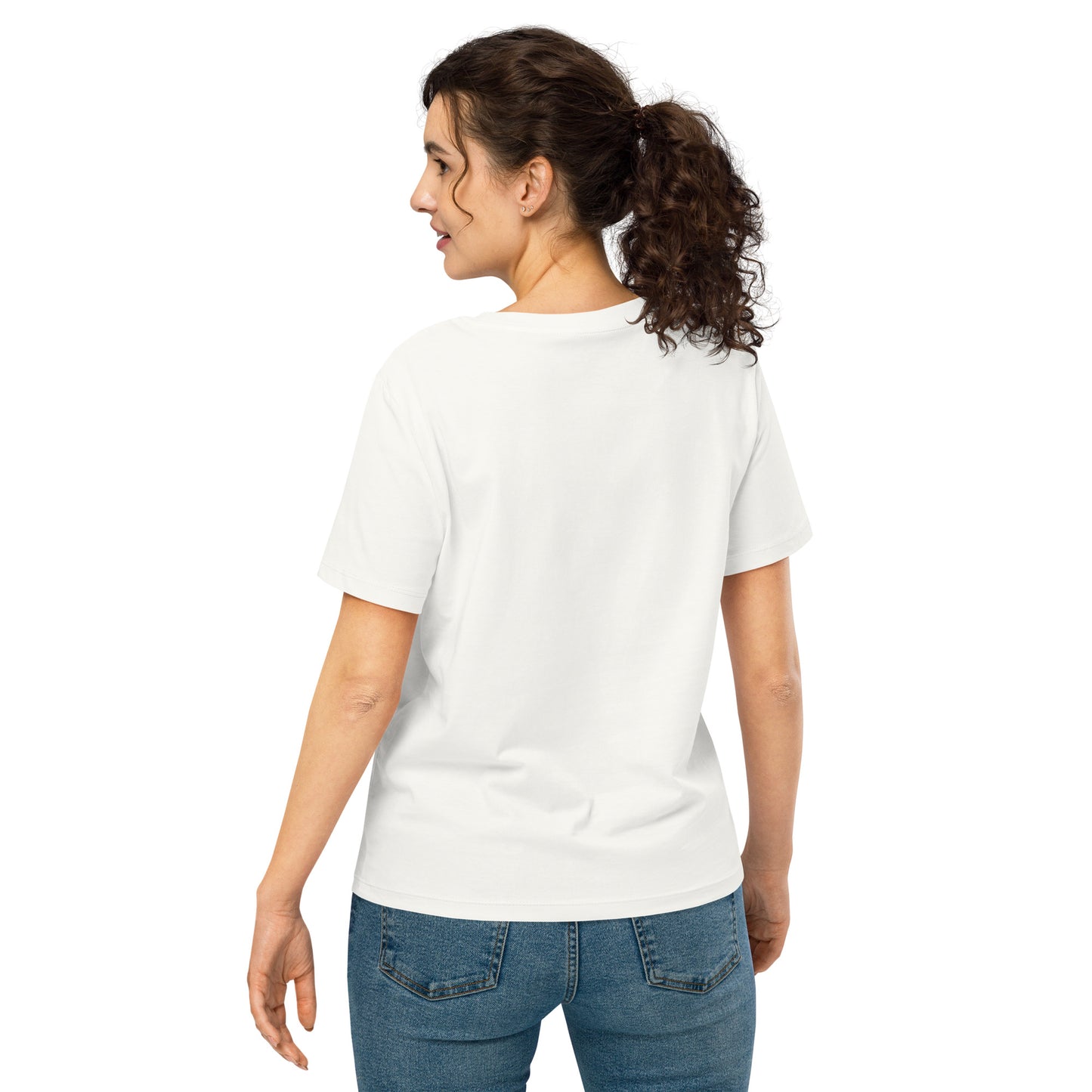 Eco-Friendly Owl Clothing Embroidered Women’s Organic Ribbed Neck T-Shirt "Grow With Care" Dudeily