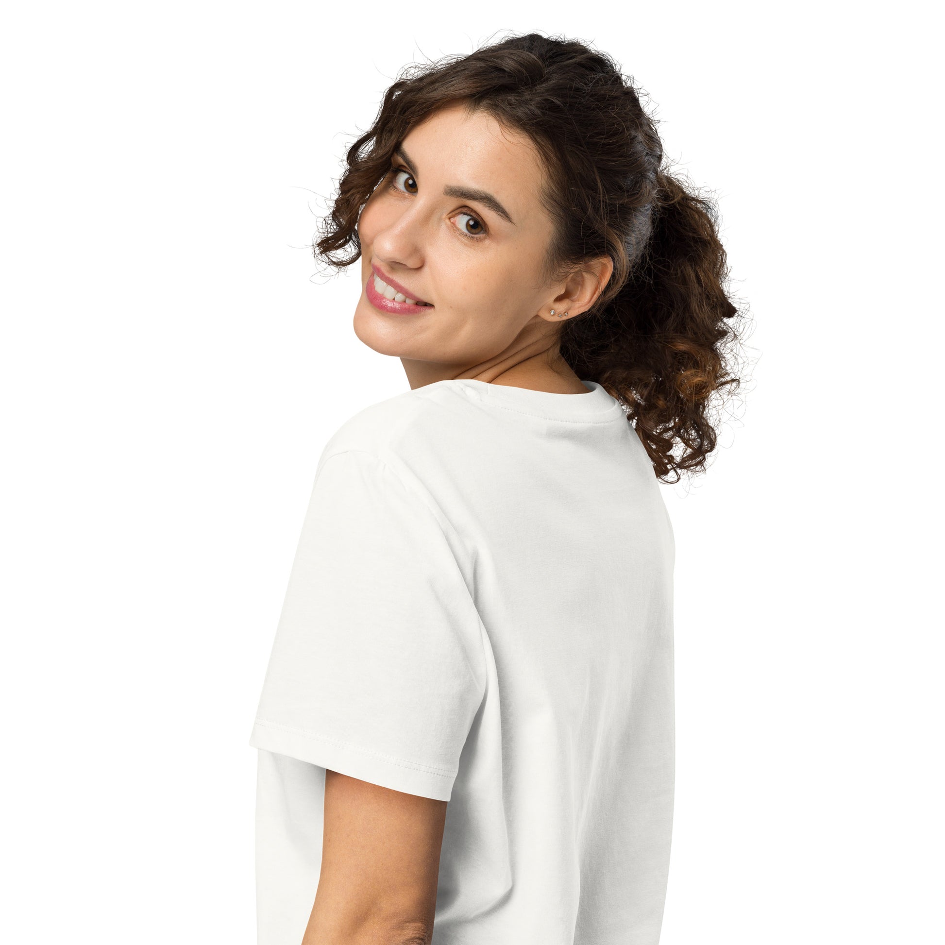 Eco-Friendly Owl Clothing Embroidered Women’s Organic Ribbed Neck T-Shirt "Grow With Care" Dudeily
