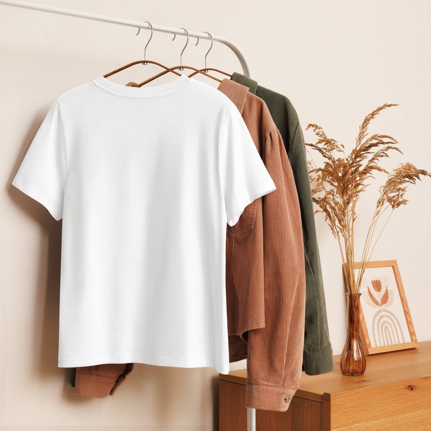 Women’s Organic Ribbed Neck T-Shirt – Owl-Themed Sustainable Fashion for Nature Lovers | Dudeily Dudeily